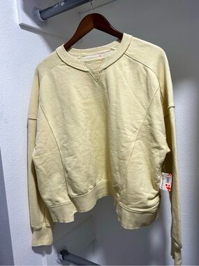 Free People Intercept Sun lit yellow Sweatshirt. Med. NWT